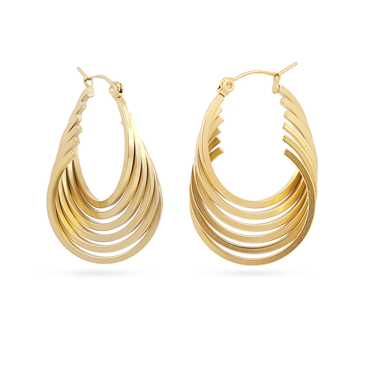 Semi aros Essentials acanalado Dorado Anartxy
