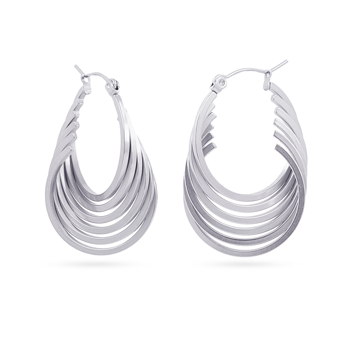 Semi aros Essentials acanalado Plateado Anartxy