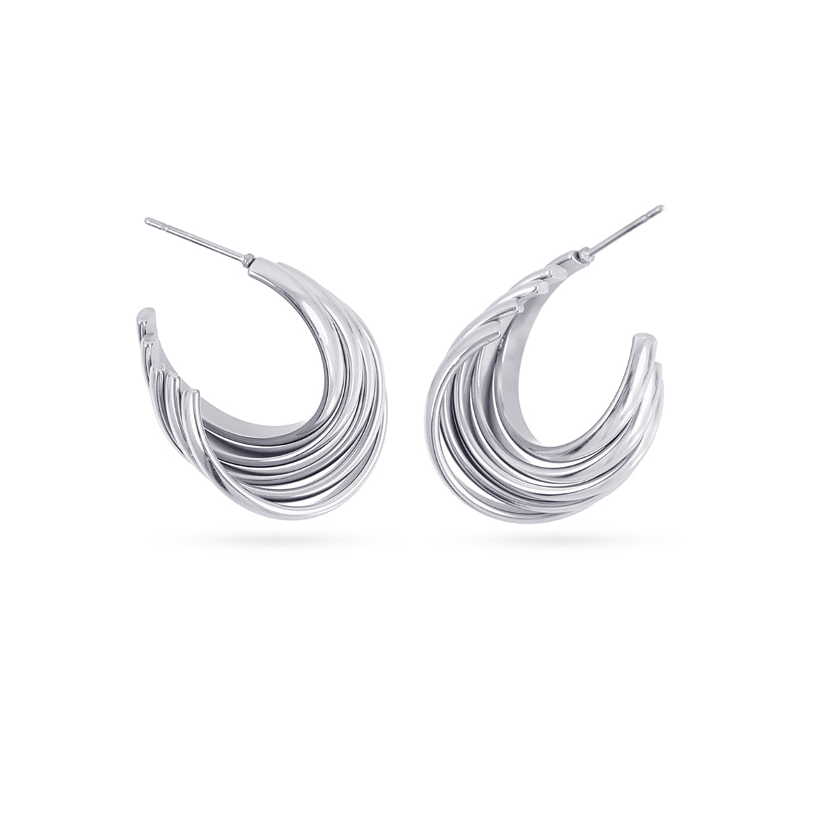 Semi aros Essentials relieve Plateado Anartxy
