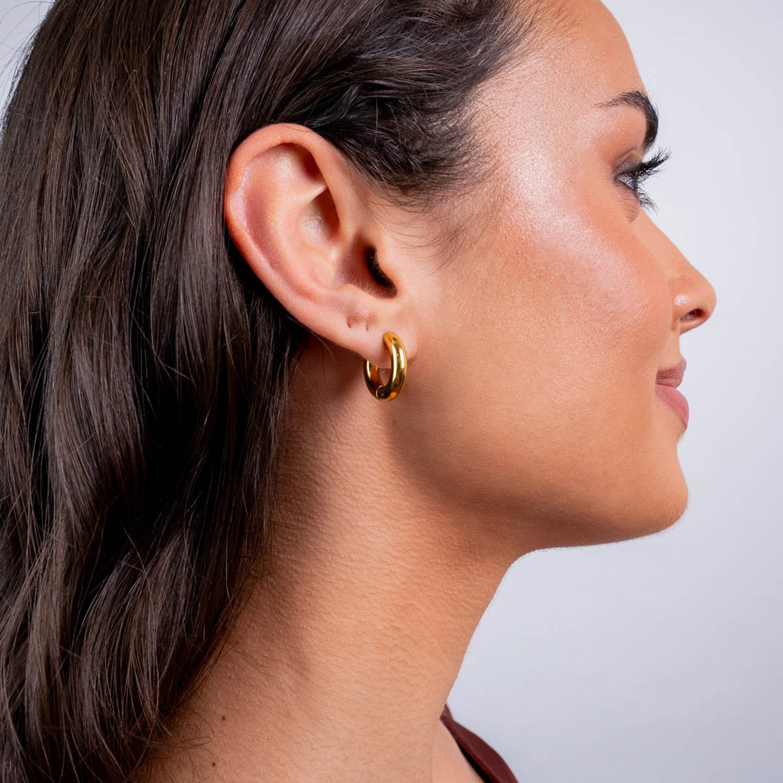 Aros Essentials tubular brillo pequeños Dorado Anartxy