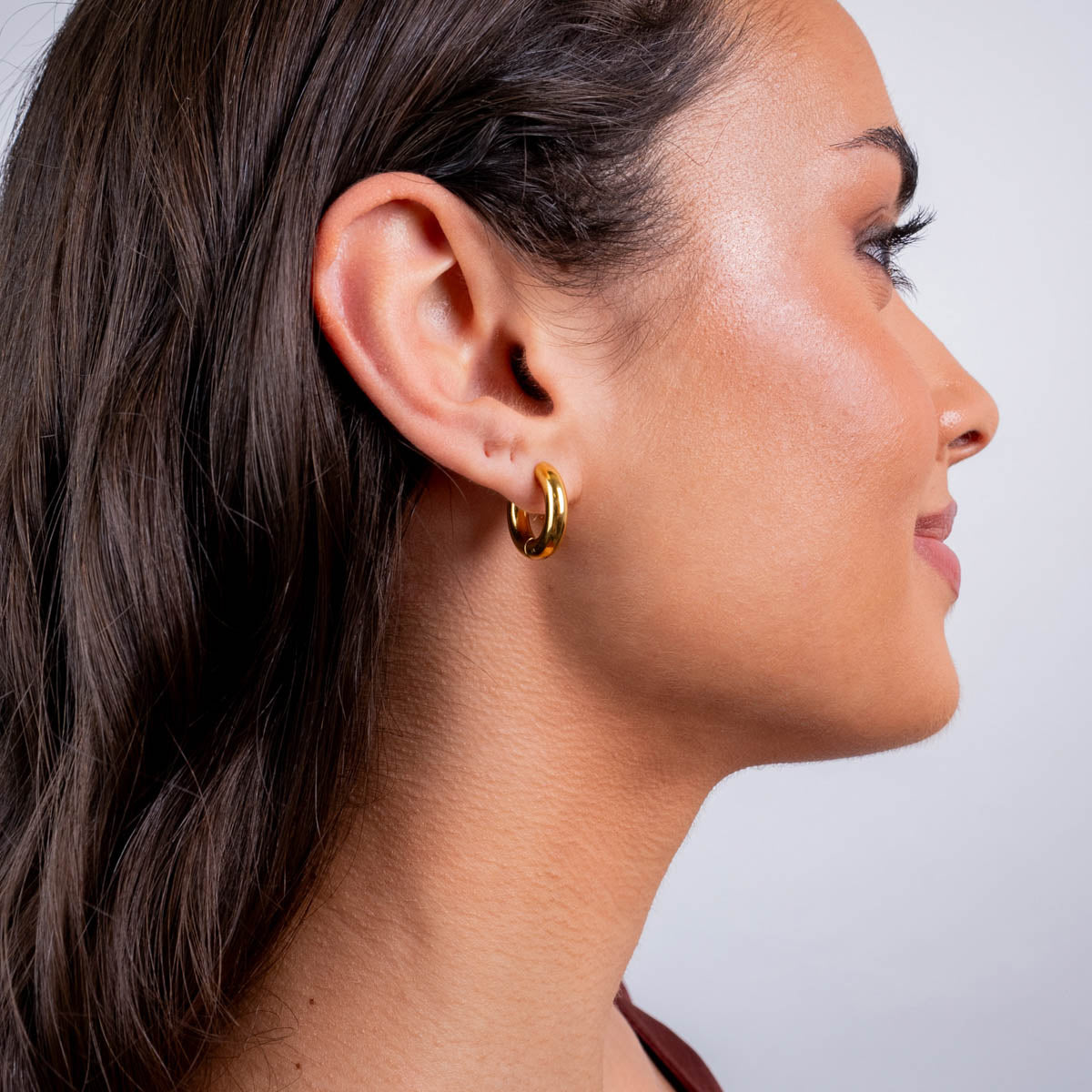 Aros Essentials tubular brillo pequeños Dorado Anartxy