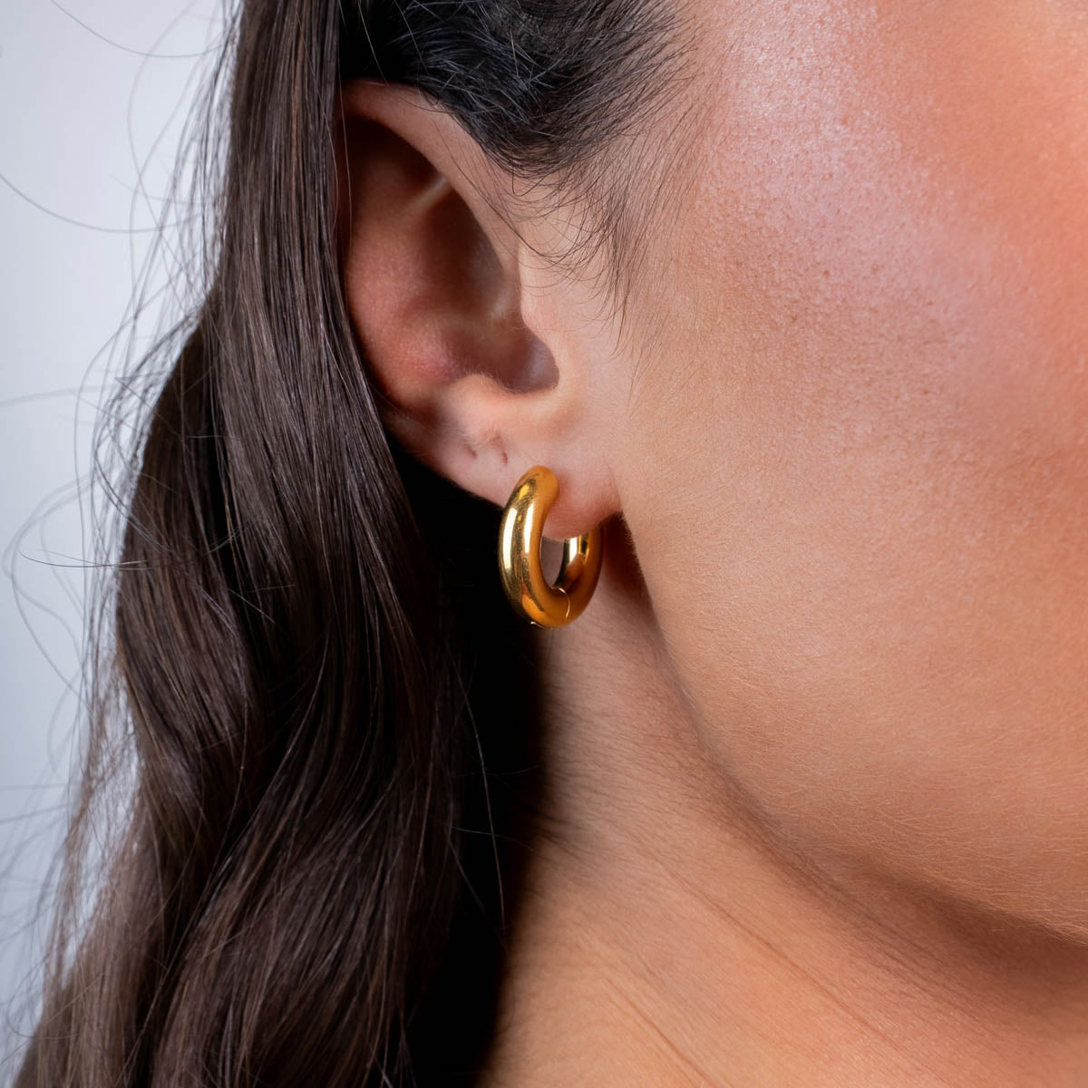 Aros Essentials tubular brillo medianos-grandes Dorado Anartxy