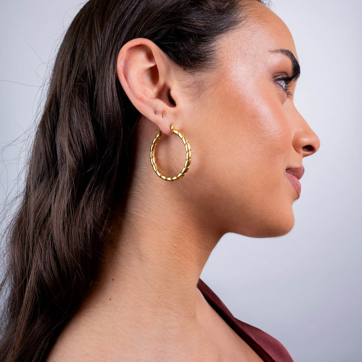 Aros Essentials trenzado bambú grandes Dorado Anartxy