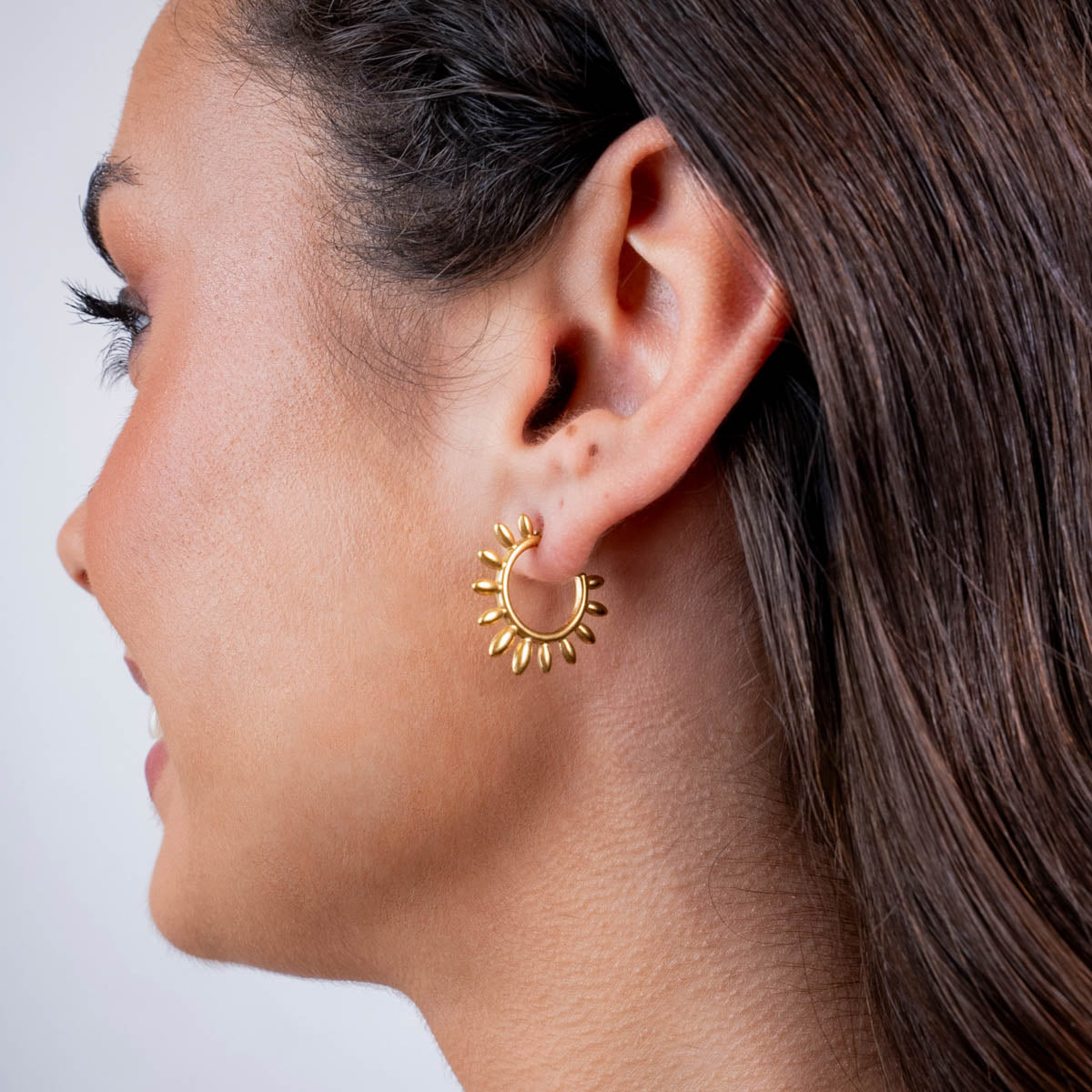 Aros Essentials pétalos ovalados Dorado Anartxy