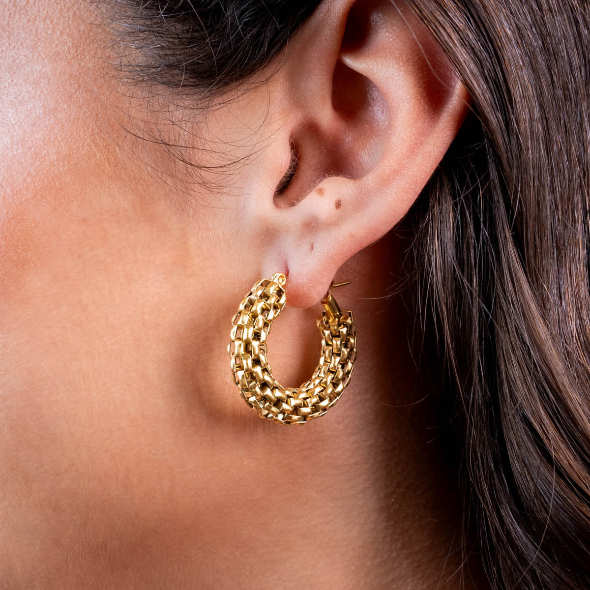 Aros Essentials cadena entrelazada Dorado Anartxy
