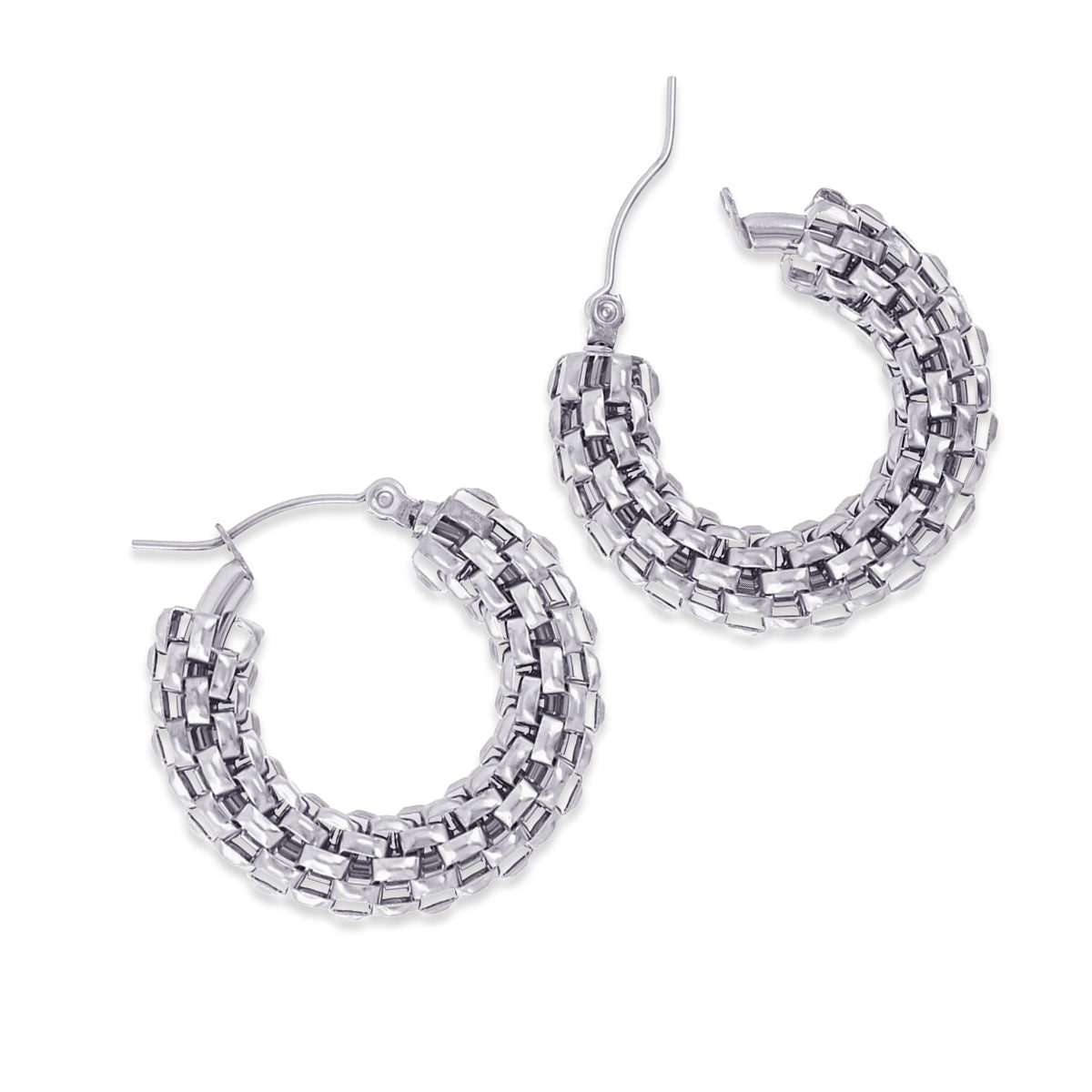 Aros Essentials cadena entrelazada Plateado Anartxy