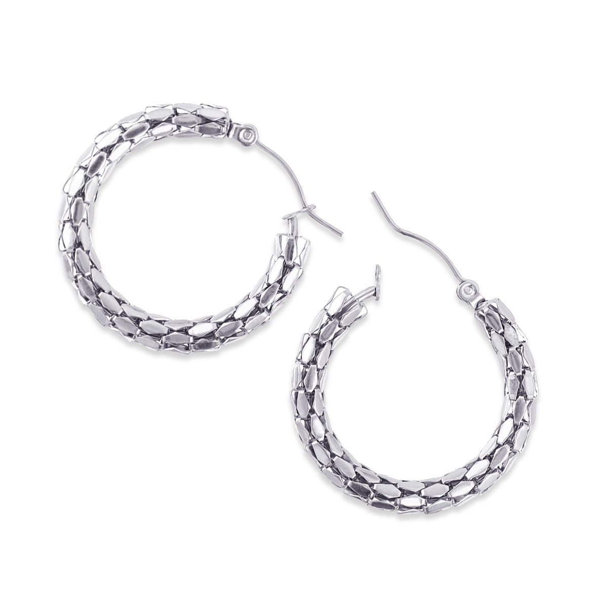 Aros Essentials malla escamas Plateado Anartxy