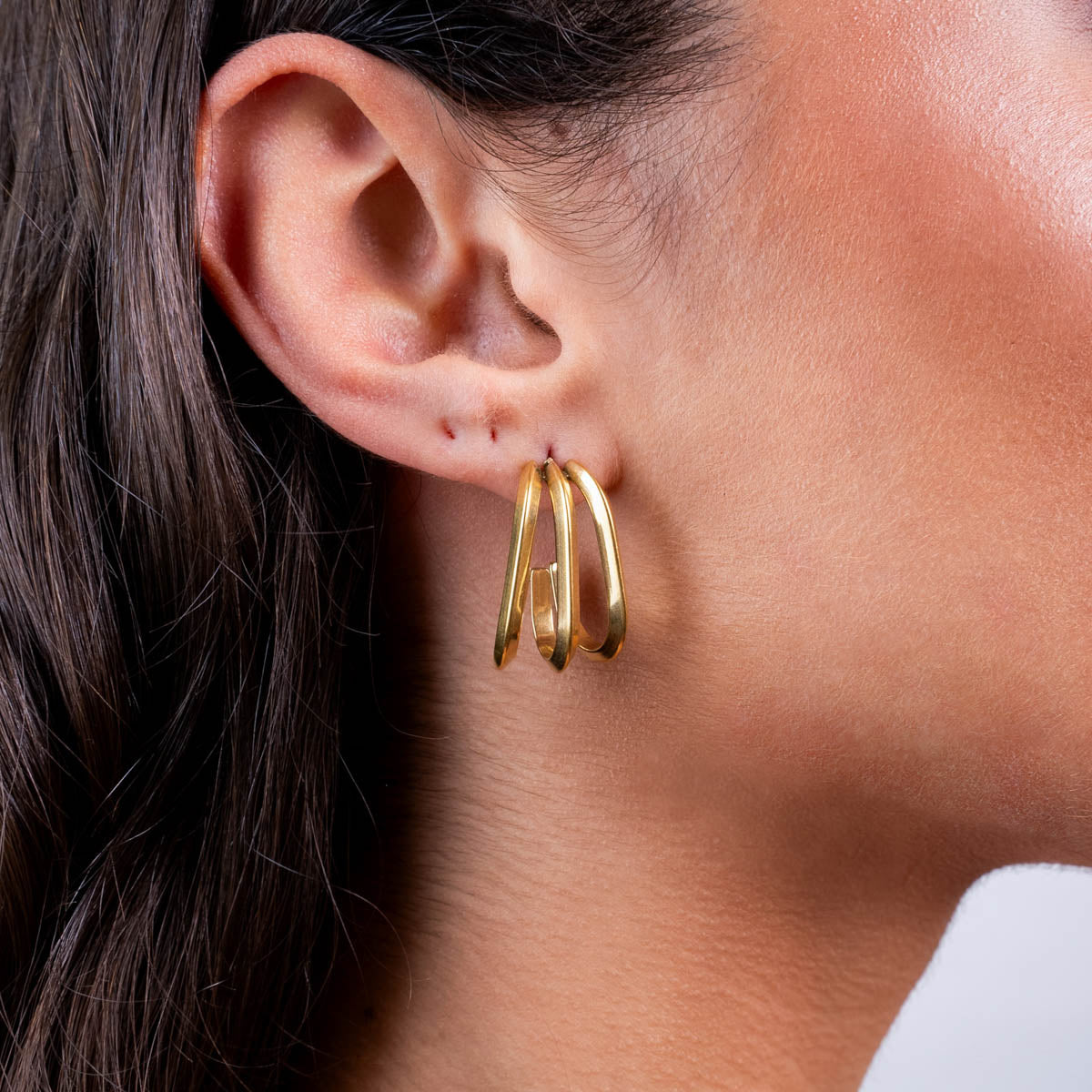 Aros Essentials triple banda plana Dorado Anartxy