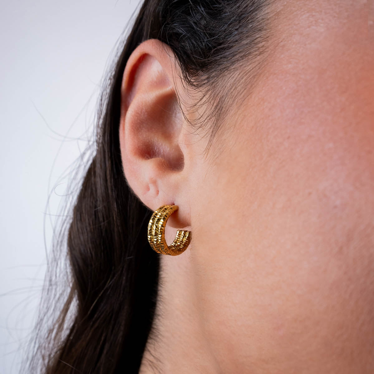 Aros Essentials triple brillo pequeños Dorado Anartxy
