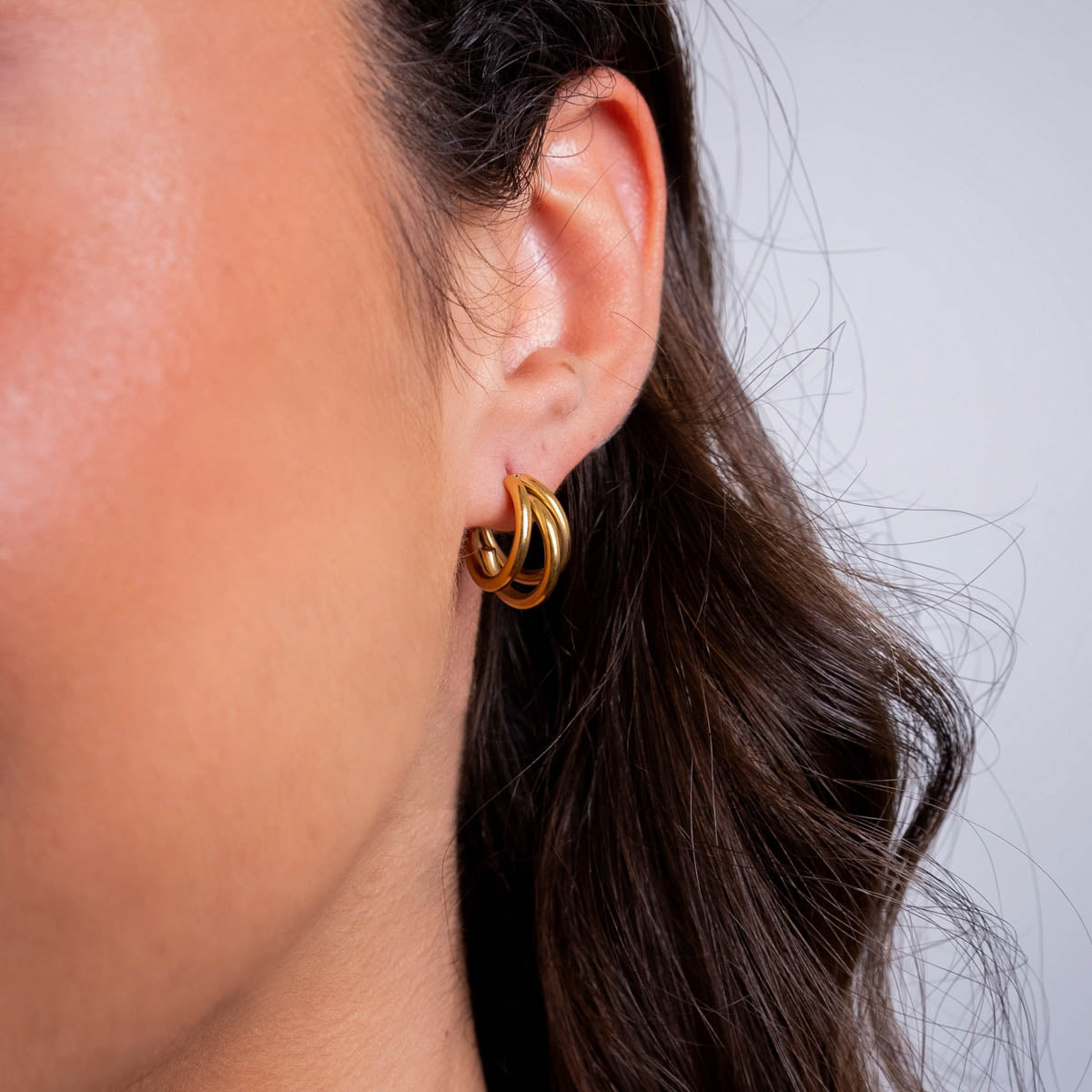 Aros Essentials triple tubular pequeños Dorado Anartxy