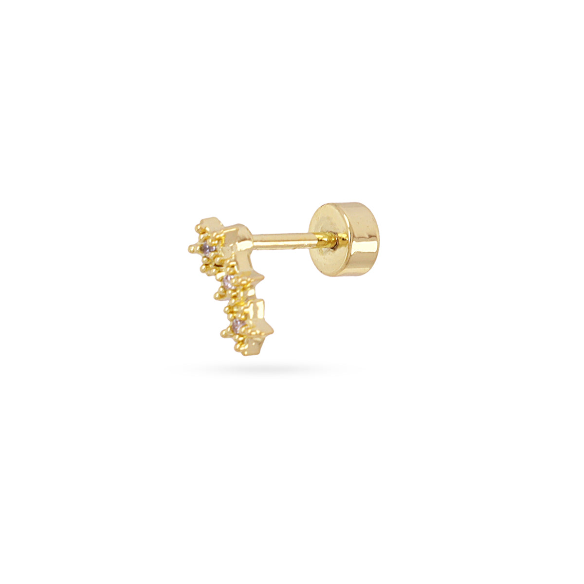 Piercing triple estrella circonitas Dorado Anartxy