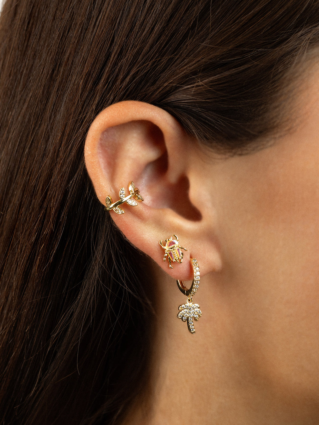 Piercing escarabajo cristal Dorado Anartxy