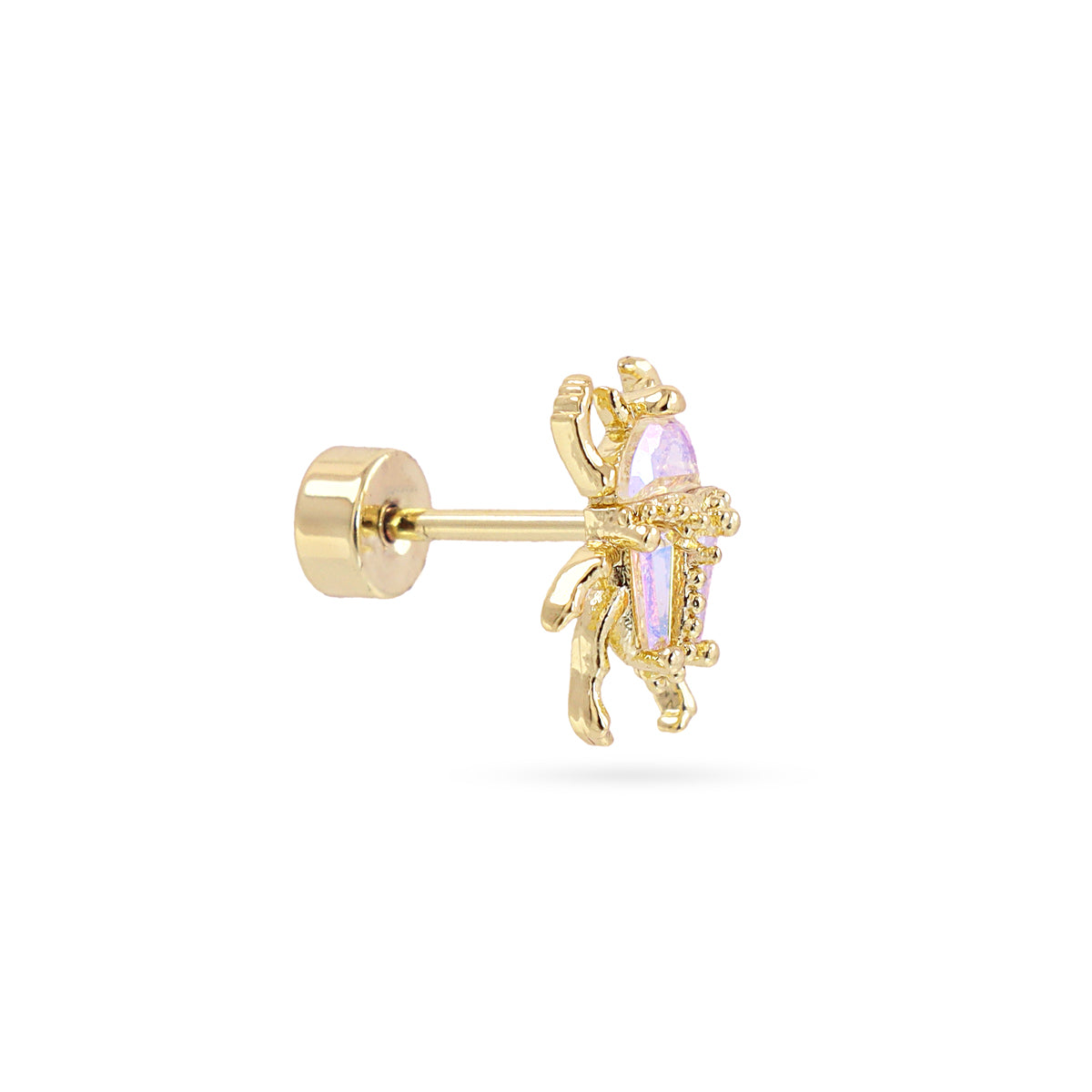 Piercing escarabajo cristal Dorado Anartxy