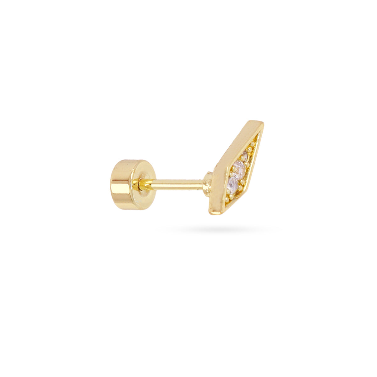 Piercing rombo circonita Dorado Anartxy
