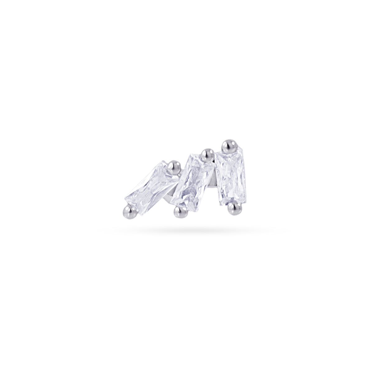 Piercing triple baguette circonitas Plateado Anartxy
