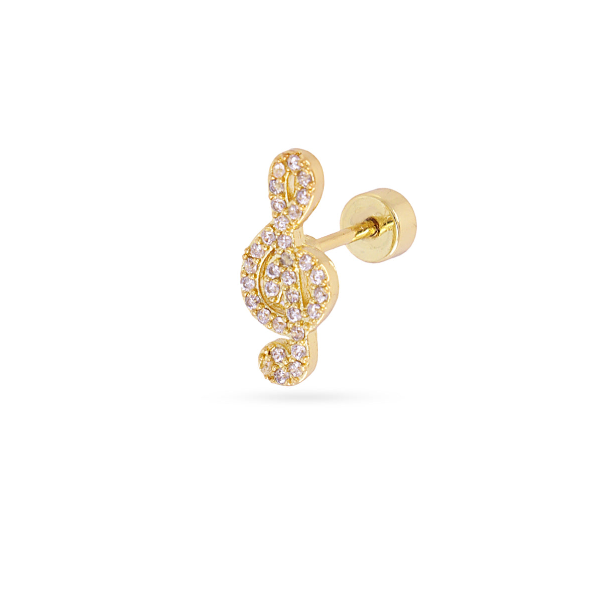 Piercing clave de sol circonitas Dorado Anartxy