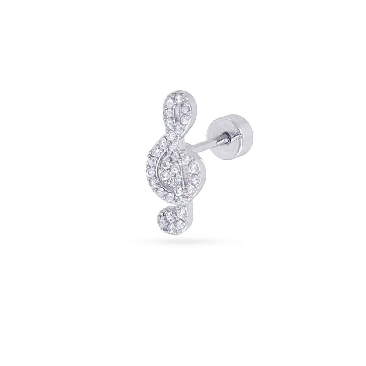 Piercing clave de sol circonitas Plateado Anartxy