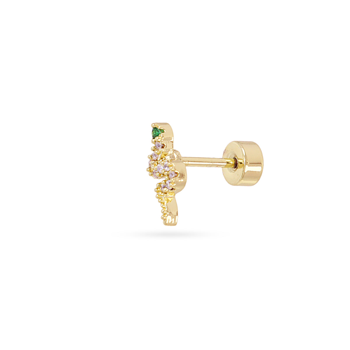 Piercing serpiente circonita verde Dorado Anartxy