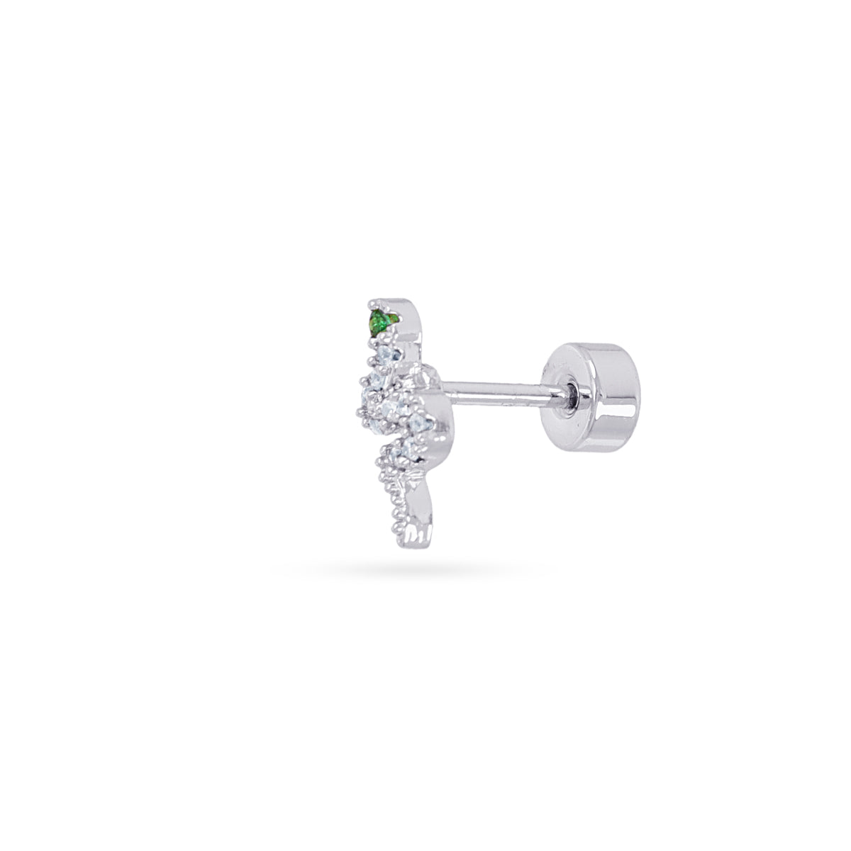Piercing serpiente circonita verde Plateado Anartxy