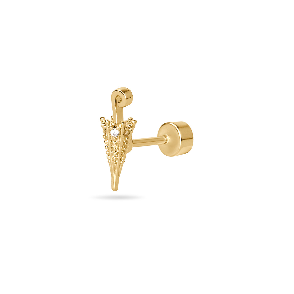 Piercing paraguas circonita Dorado Anartxy