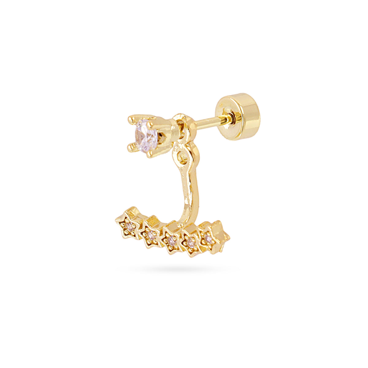 Piercing ear jacket estrellas Dorado Anartxy