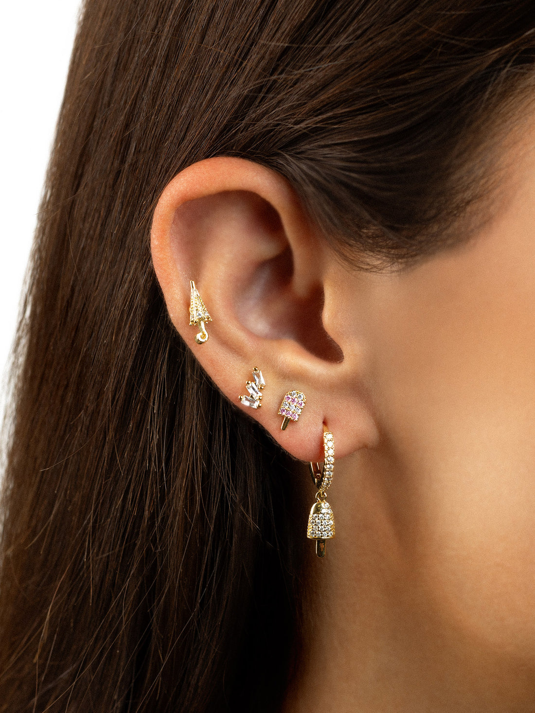 Piercing polo circonita rosa Dorado Anartxy