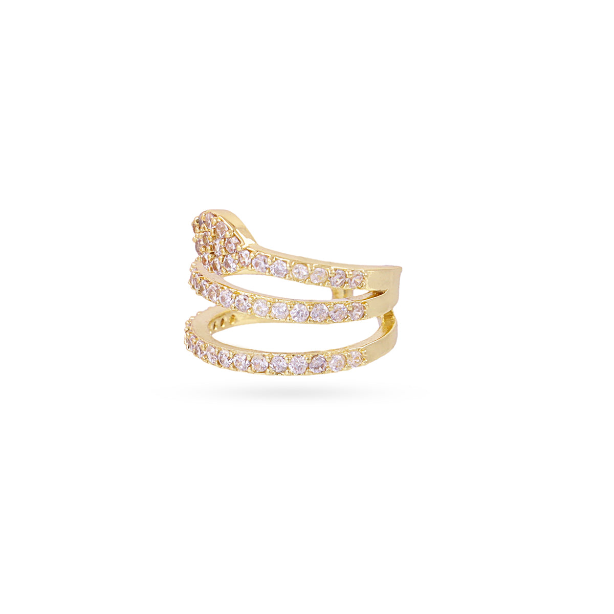 Ear cuff serpiente circonitas Dorado Anartxy