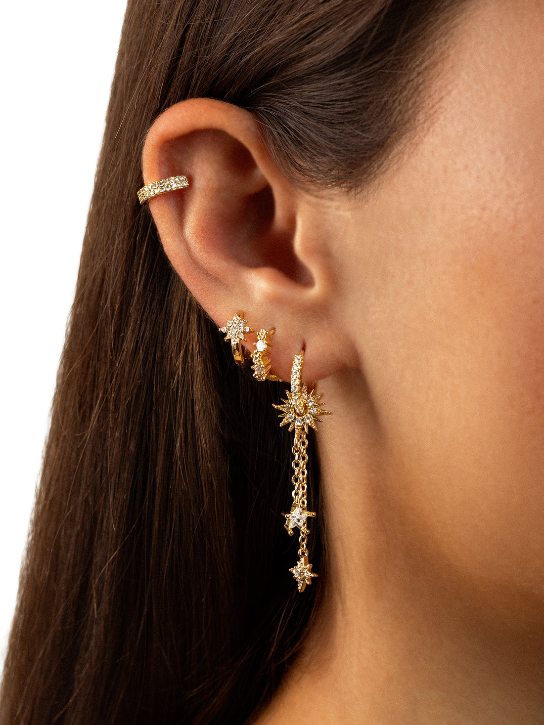 Piercing aro floral relieve Dorado Anartxy