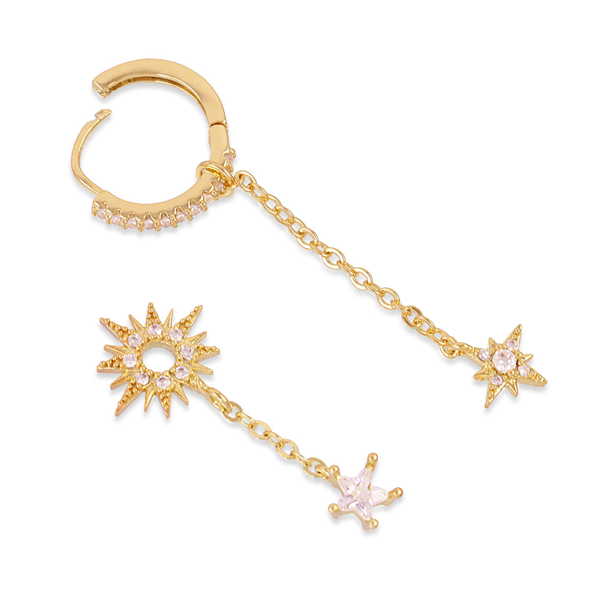 Piercing aro sol cadenas Dorado Anartxy
