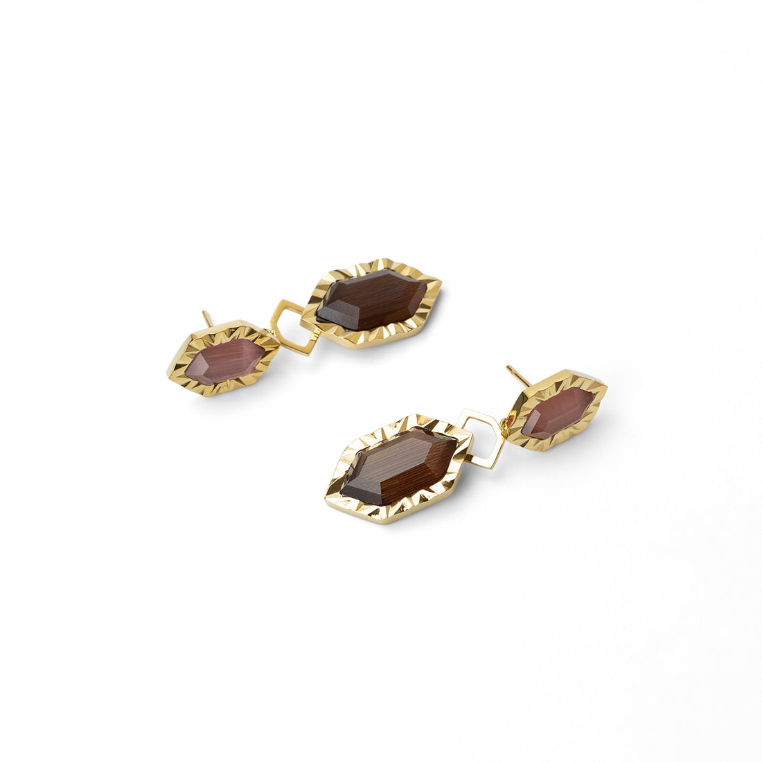 Pendientes Gleam dobles Café Anartxy