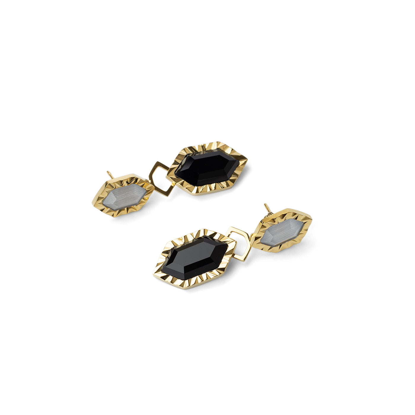 Pendientes Gleam dobles Negro Anartxy