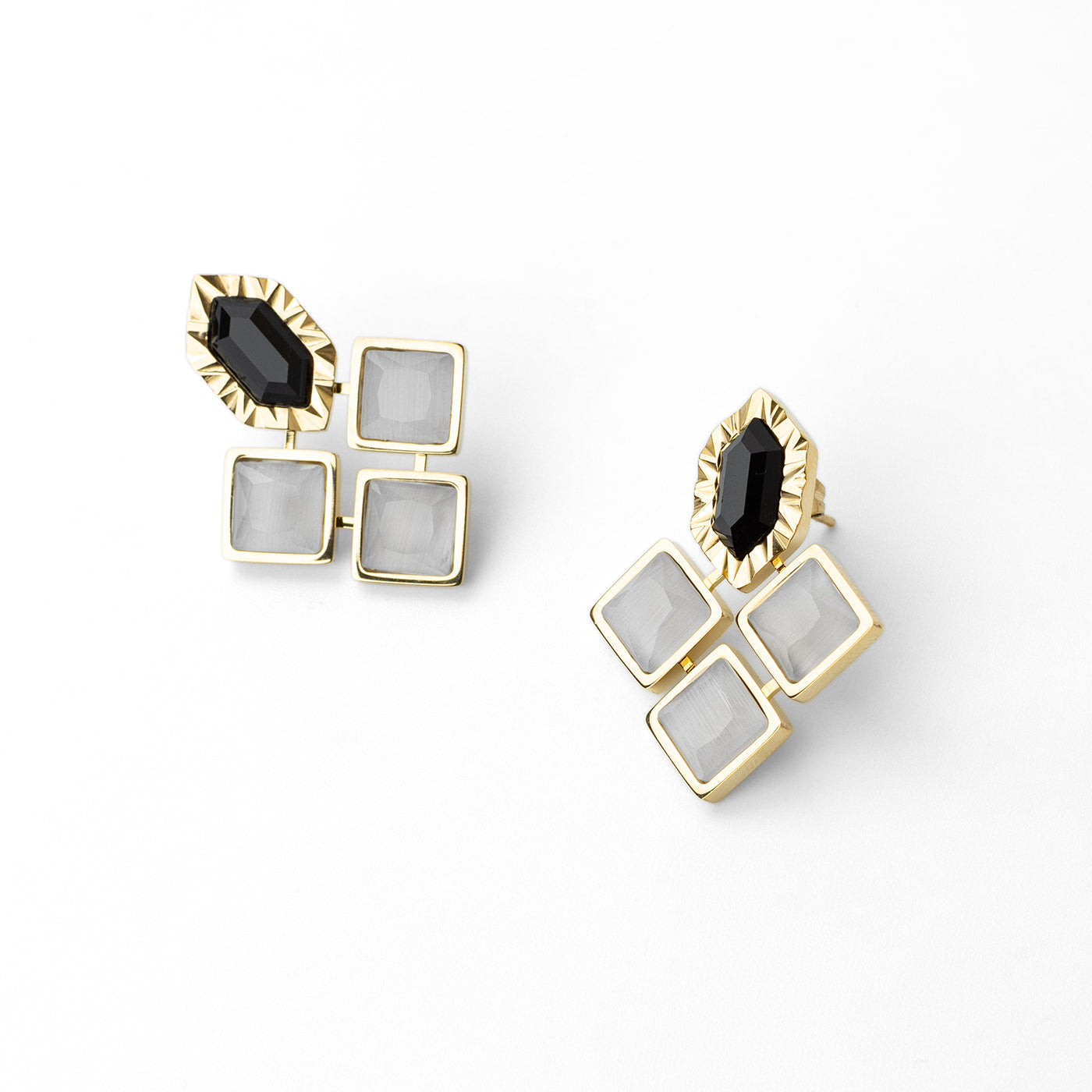 Pendientes Gleam geométricos Negro Anartxy