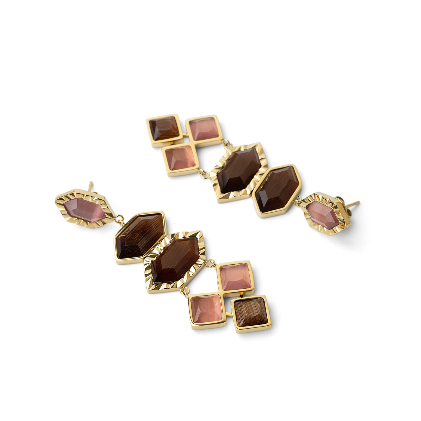 Pendientes Gleam largos Café Anartxy