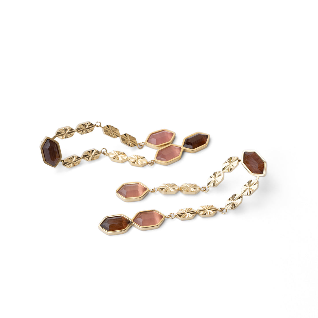 Pendientes Gleam cadenas Café Anartxy