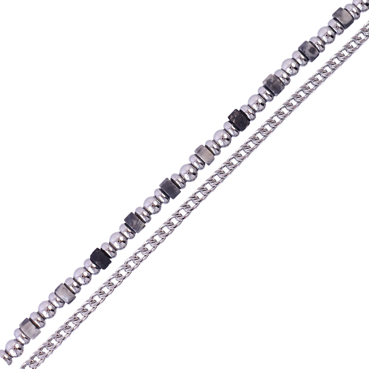 Pulsera hombre cadena plateada colorida Negro Anartxy
