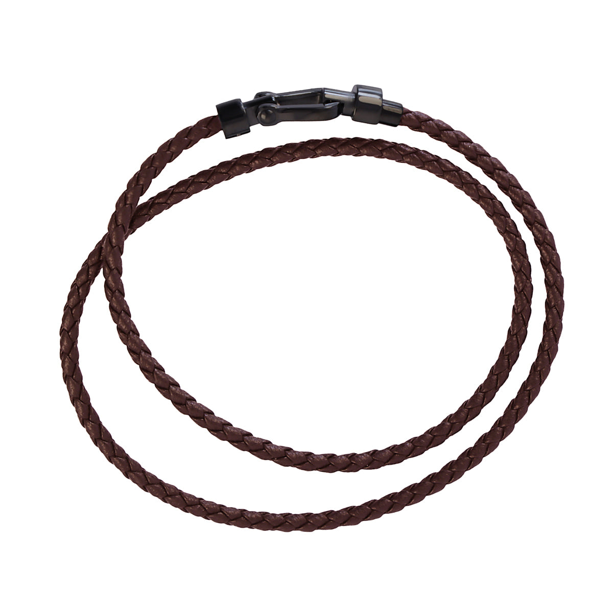 Pulsera hombre doble vuelta efecto cuero Café Anartxy
