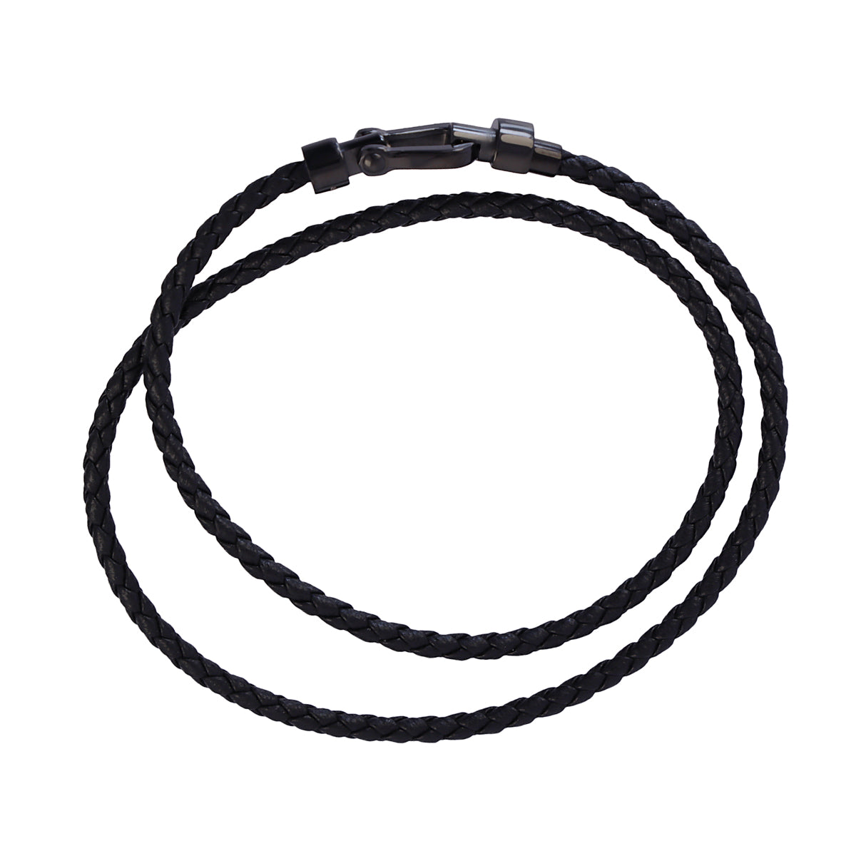Pulsera hombre doble vuelta efecto cuero Negro Anartxy