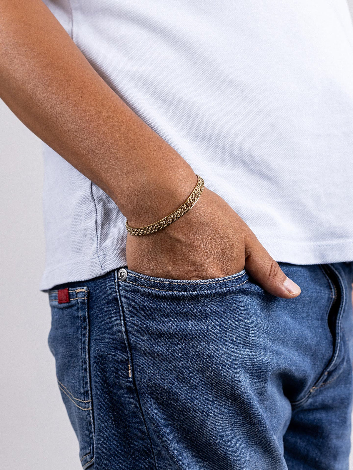 Pulsera hombre cadena trenzada Dorado Anartxy