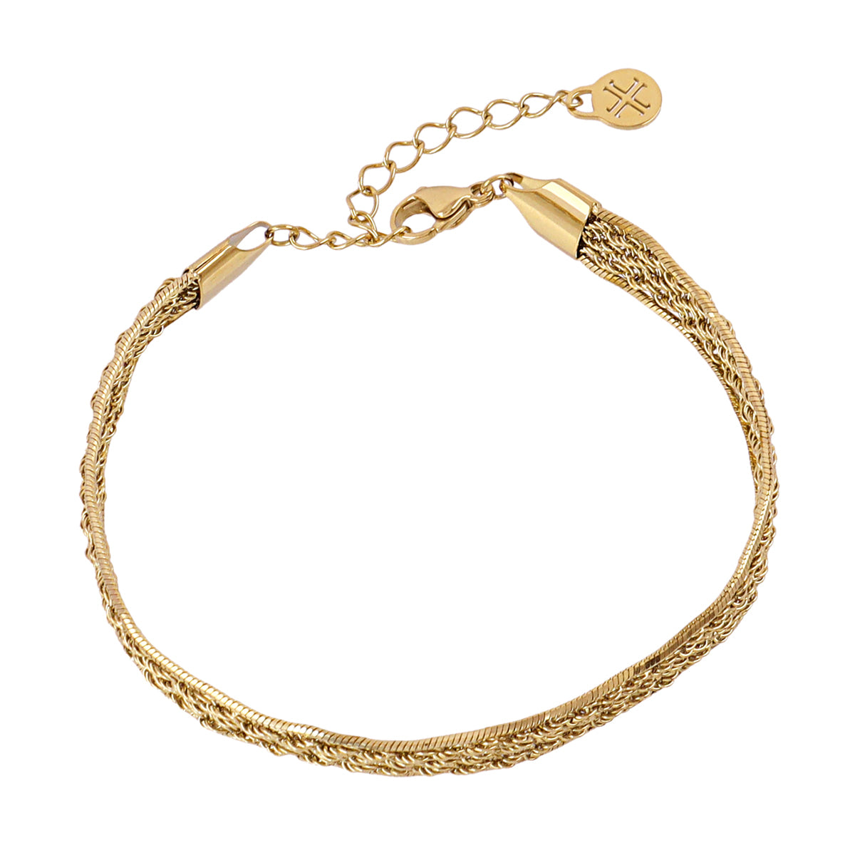 Pulsera hombre cadena trenzada Dorado Anartxy