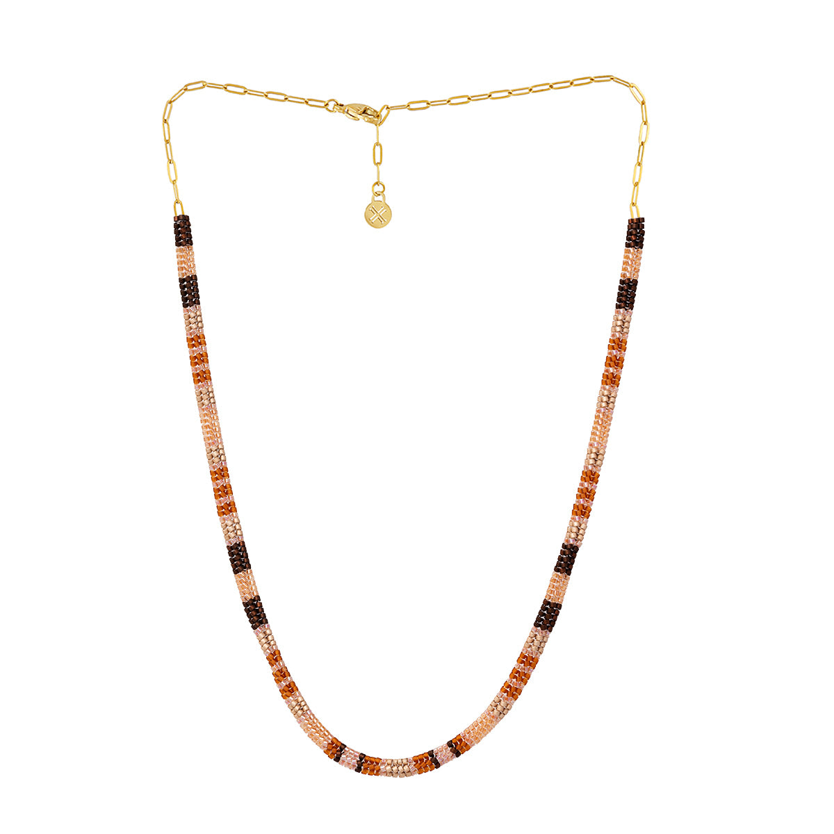 Collar hombre cuentas Naranja Anartxy