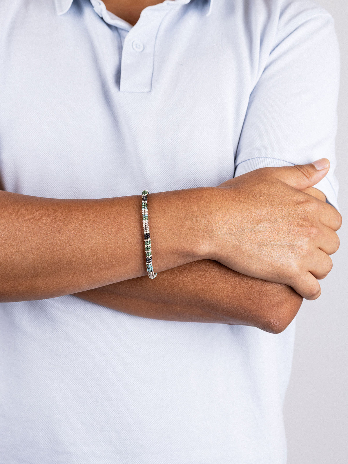 Pulsera hombre cuentas mosaico Turquesa Anartxy