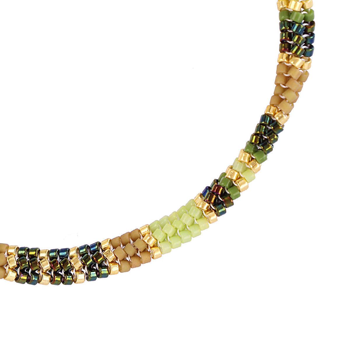 Pulsera hombre cuentas mosaico Verde Anartxy