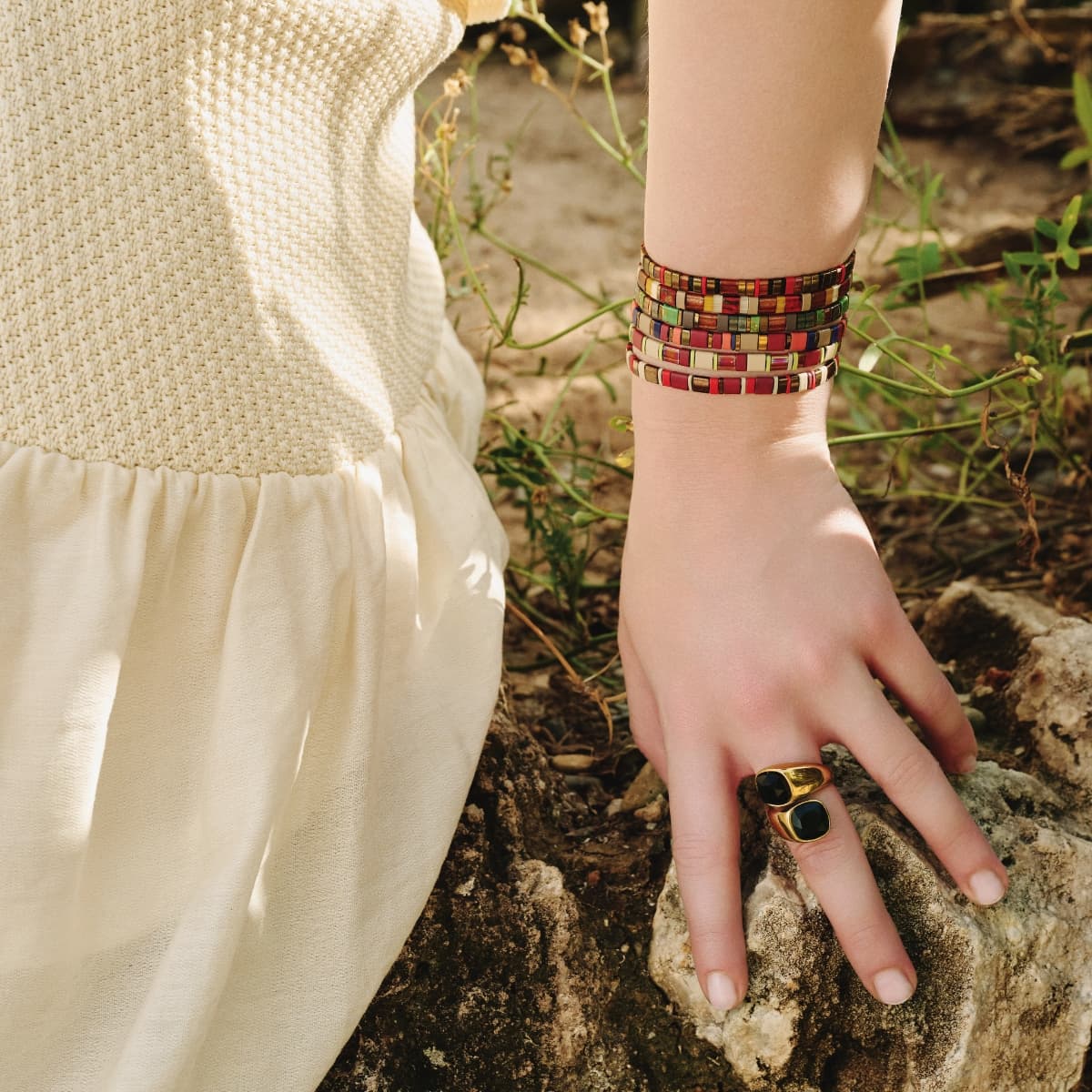Pulsera elástica Miyuki multicolor 12 Anartxy