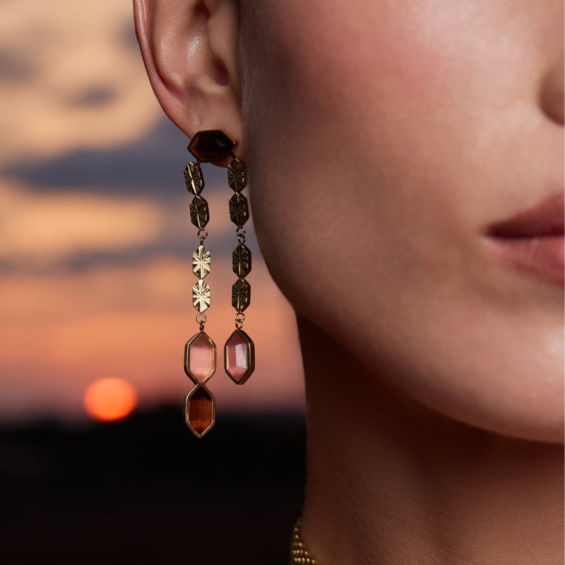 Pendientes Gleam cadenas Anartxy