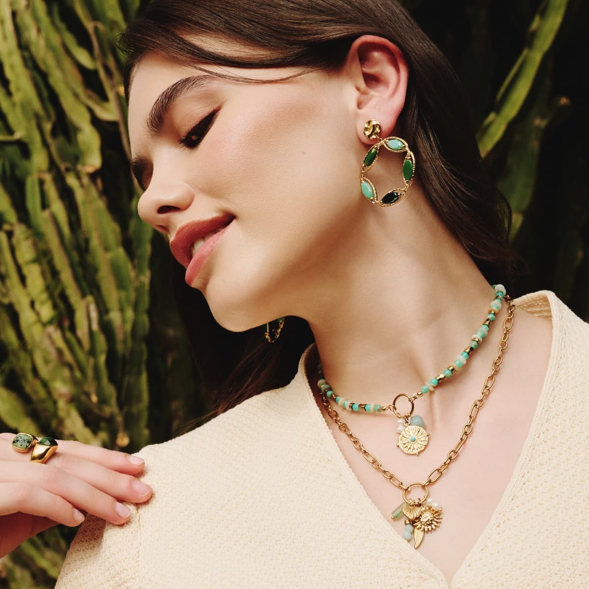 Pendientes largos Spirit corona floral Anartxy
