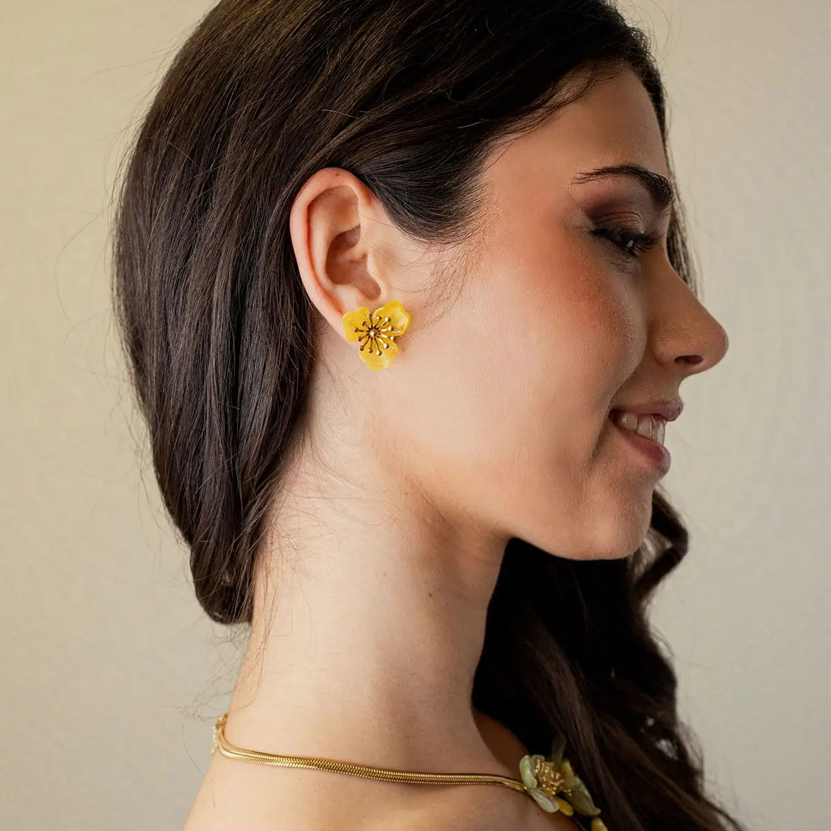 Pendientes Bloom Yara Amarillo Anartxy