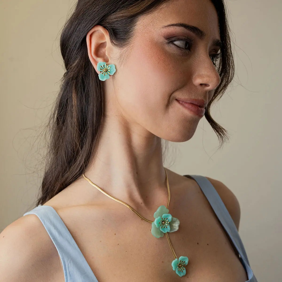Pendientes Bloom Yara Verde Anartxy