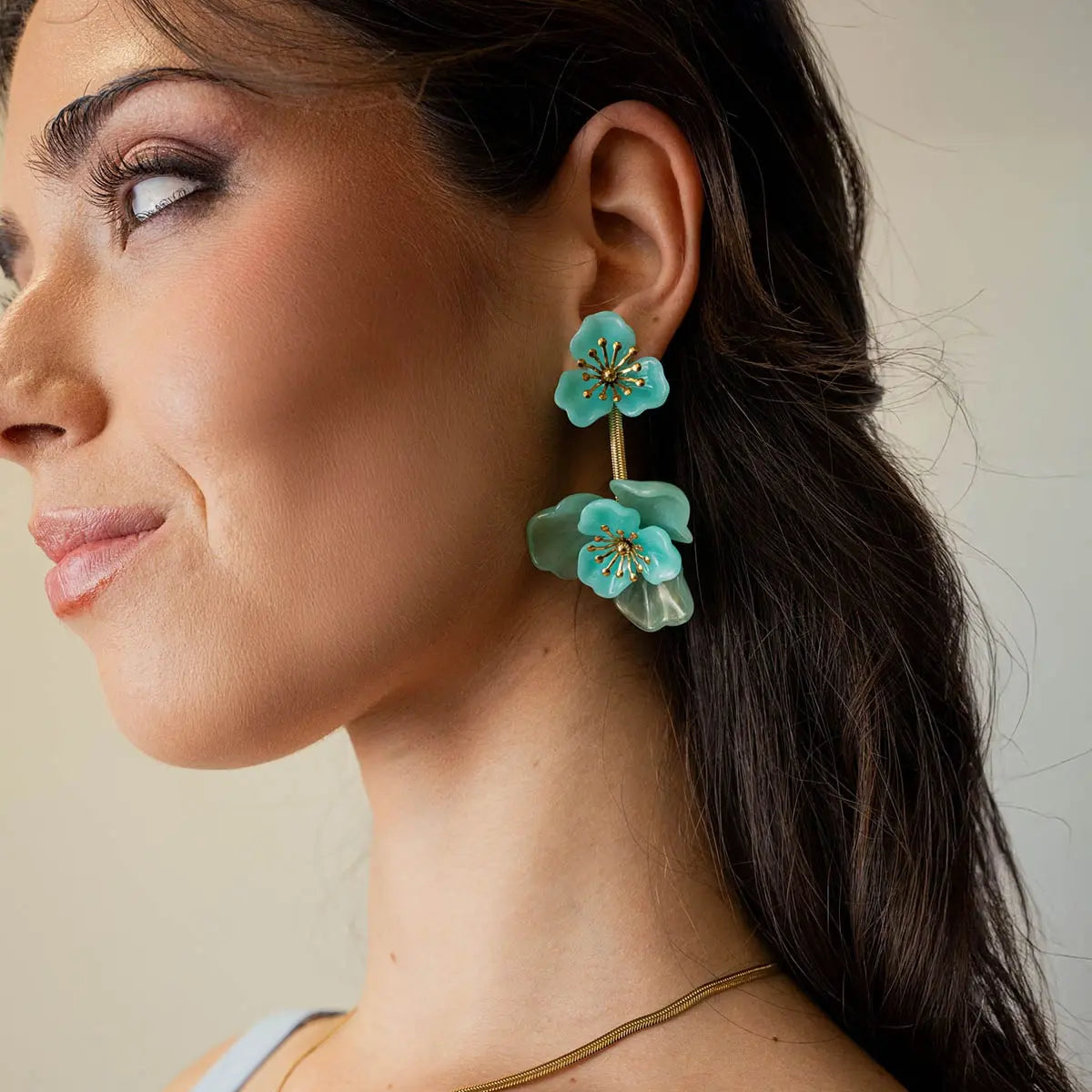 Pendientes Bloom Sylva Verde Anartxy