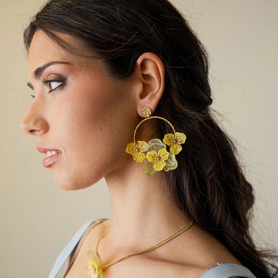 Pendientes Bloom Roseth Amarillo Anartxy