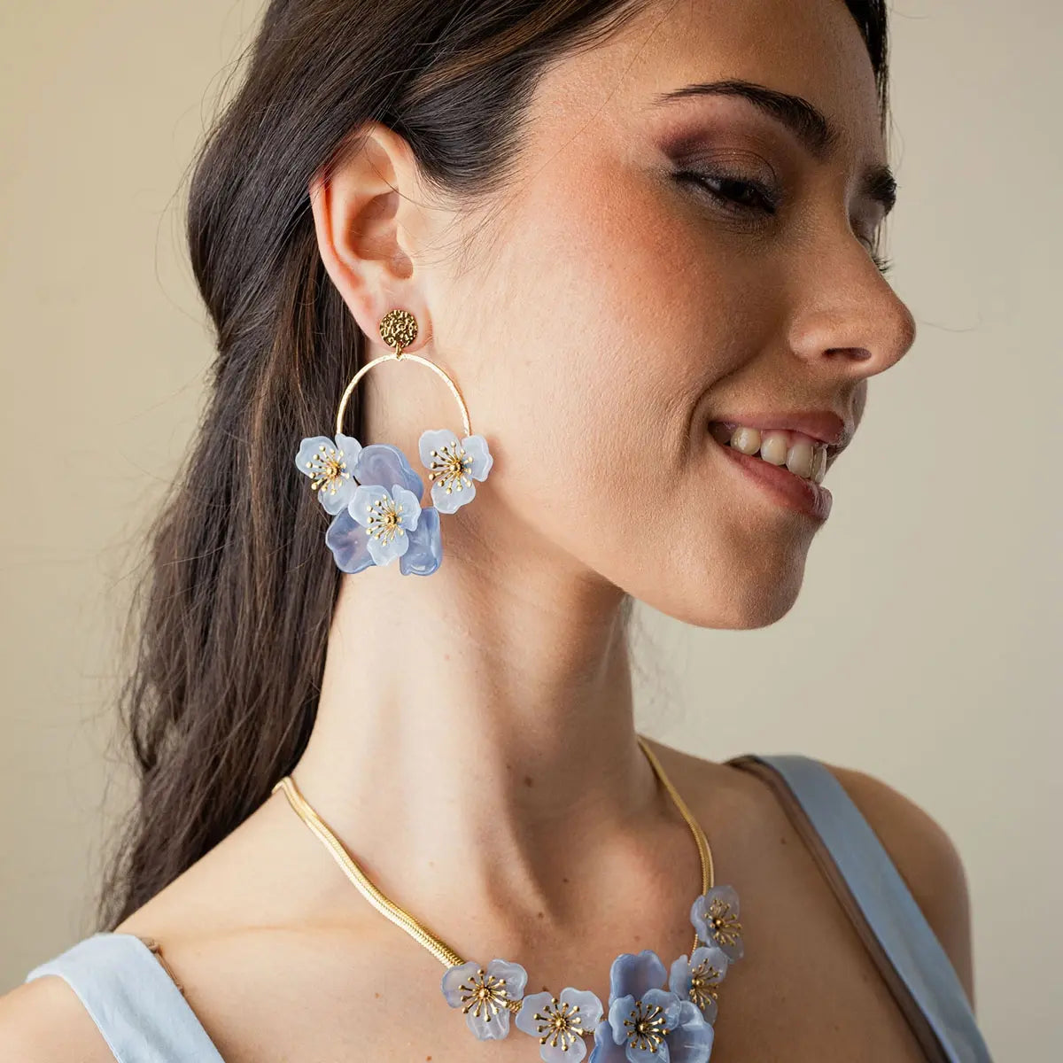 Pendientes Bloom Roseth Morado Anartxy
